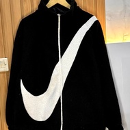 Fleece Jaket nike big swoosh reversible