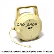 Kabel Gulungan Terminal Telepon (RJ11) 2 Way 15 Meter