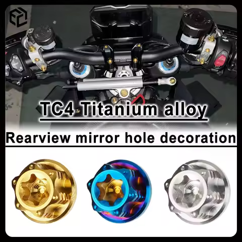 For TC4 Titanium Alloy Motorcycle Accessories Mirror Hole Plug Screw Cover KAWASAKI Z400 Z650 Z800 Z