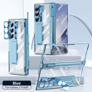 เคสบานพับปากกาสำหรับ Samsung Galaxy Z Fold 6ขาตั้งพร้อมเคสใสขายึดฟิล์มแก้ว