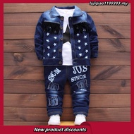 HOT SALE Jaket budak lelaki Kids Boys Toddler s Tshirt Denim Jacket Jeans Set