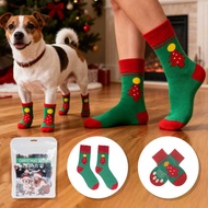 Pet Socks Christmas Parent-Child Style Dog Socks Warm Anti-Slip Dog Socks Large Dog Socks