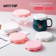 WAY2TOP Mug Cup Lid, Silicone Reusable Glass Cup Lid, Tea Coffee Cover Anti-dust Leakproof Cup Lid C