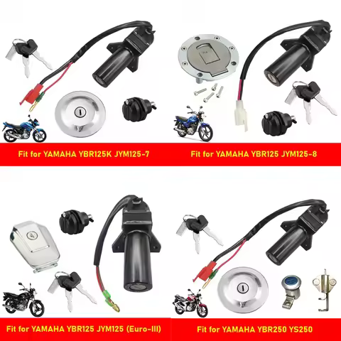 Motorcycle Ignition Switch Key Fuel Tank Cap Seat Lock for Yamaha Jianshe YBR125 JYM125 YMH125 YS250
