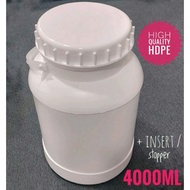 4000ml Thick & High Quality HDPE Bottle + Insert/ stopper 4000ml 厚高品质 HDPE 瓶 + 插入/塞子 × 1