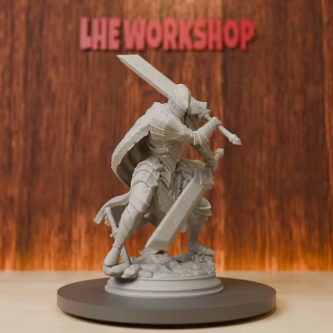 Greatsword Warrior Miniatures | 28mm-75mm | Resin 3D Printed DND Pathfinder Mini | Unpainted Grey