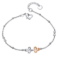 女腳鍊 鑽石白鋼 勿忘我 送禮推薦