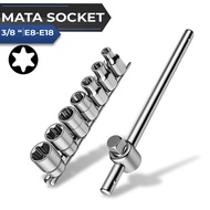 MATA Allefix Standard Socket Wrench 3/8" Torx Bit Socket Bit E8-E18- WIB16