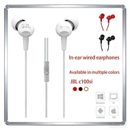 JBL C100SI Wired In Ear Headphones with Mic Wired Bass Stereo Earphone for Universal Mobile Phones
