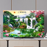[Large Size]New Style tapestry TV Dust Cover Elastic Hanging TV Cover Cloth remote control Computer cover32 37inch 43inch 47inch 50inch 55inch 60inch 65inch 70inch 75inch smart tv Scenic picture12201