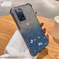 Vrqr Cho Oppo A55 5G A56 5G A53s 5G Siêu bốn góc chống rơi Lấp Lánh Bột Đầy Đủ Cạnh Mạ Điện Với tấm