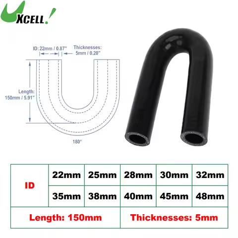 UXCELL 180 Degree 22mm 25mm 28mm 30mm 32mm 35mm 38mm 40mm 45mm 48mm ID Silicone Hose Coupler Interco