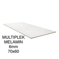 PUTIH Multiplex / plywood white melamine 6mm (70x60)cm, melamineto plywood, white