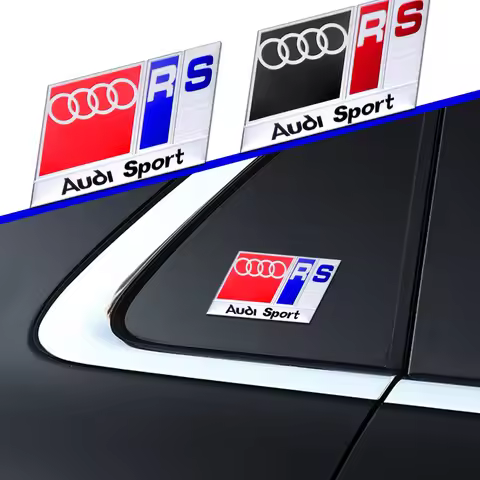 3D Aluminum Car Body Rear Trunk Tail Stickers Valve Cap For Audi Sline B8 A2 B5 A4 8V 8L RS RS3 RS4 