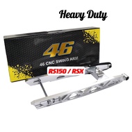 RS150 / RSX HEAVY DUTY RACING SWING ARM CNC 46 ALLOY SILVER CHROME HONDA RS X 150 PANJANG LIKE KING 