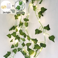 LED String Lights 2M 20LED Artificial Plant Led Creeper Green Leaf Ivy Vine for Home Bedroom Wall Patio Wedding Decoration Lamp DIY Hanging Garden Christmas Lights  Fairy Lights