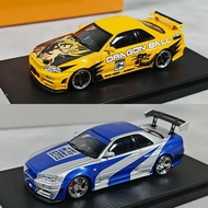 FS 1/64 Nissan GT-R R34 Skyline 5th Generation Alloy Car Model Diecast Car Toy Collection Birthday G