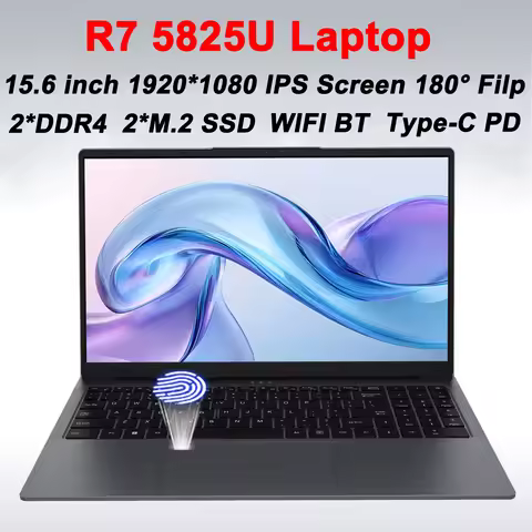 G156 15.6" IPS Screen NoteBook AMD Ryzen 7 5825U 2*DDR4 2*M.2 2280 SSD Windows 11 WIFI BT Type-C PD 