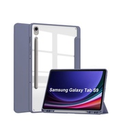 เคสฝาพับ หลังใส มีช่องใส่ปากกา ซัมซุง แท็ป เอส9  Smart Case Foldable Cover Stand For Samsung Galaxy Tab S9 (11.0)