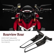 Motorcycle Streetfighter V4 S V4S V2 Rearview Mirror 360 Adjustable Rear View Mirrors For Ducati Monster 937 SP 2021 2022 2023