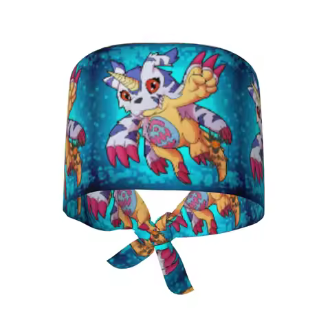 Digimon Scrub Hat Doctor Working Surgical Cap Men Women Adjustable Nursing Caps for Dentist