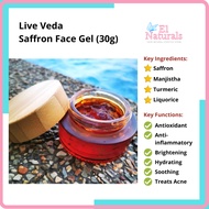 Live Veda Saffron Face Gel Natural Skincare Ayurvedic Water Based Moisturizer (30g) Acne Treatment
