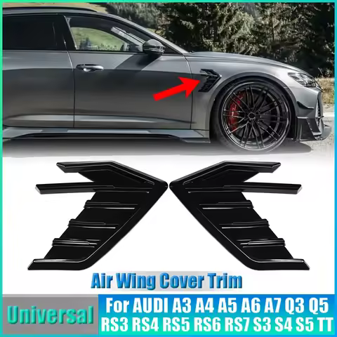 Car Side Vent Fender Spoiler Outflow Vent Sticker Universal For Audi A3 A4 A5 A6 A7 S3 S4 S5 S6 S7 R