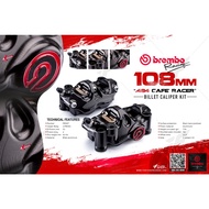 ORIGINAL BREMBO CAFE RACER 484 108MM LEFT RIGHT KIRI KANAN SET RED LOGO GENUINE BILLET BRAKE CALIPER