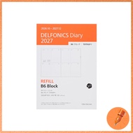 DELFONICS 2027 Diary Refill A6/B6 Block Layout Starting October 2026