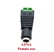 1 Pcs Steker Listrik DC Pria dan Wanita 5.5X2.5MM 5.5*2.5MM 12V 24V Steker Konektor Adaptor Jack CCT