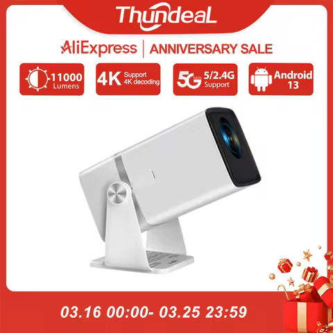 ThundeaL Mini Projector TD80W Full HD 1080P 4K Android WiFi Projector For Movies TD80 Smart Tv Home 