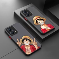 Matte Phone Cover Skin Feel Phone Case Anti-fingerprint Funny Luffy One Piece Cartoon For Xiaomi Redmi Note 2 3 4 5 6 7 8 9 9S 9T 10 11 Pro 4G 5G 5A Prime Redmi 5 6 7 8 9 Plus