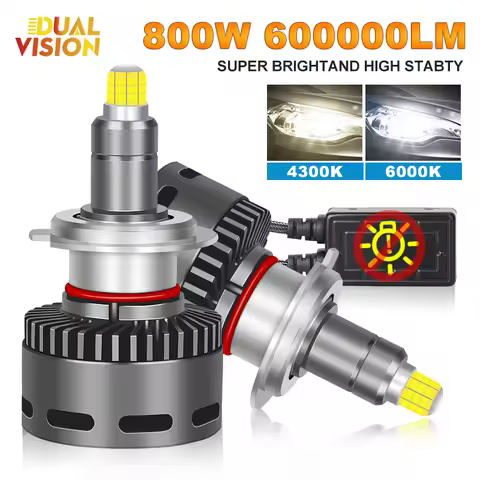 2PCS 800W H7 H11 LED 360 Canbus 9012 H9 H1 H8 D2S HB3 9005 HB4 9006 LED Car Headlight 4300K 6000K Fo