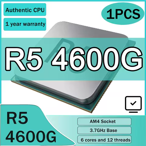 1 PCS AMD R5 4600G | 6 Cores/12 Threads 3.7GHz | Vega 7 Integrated Video | Socket AM4 | CPU + Graphi