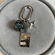 [Sent From Thailand] 8 ball Keychain Decorated With Metal Poker Dice
