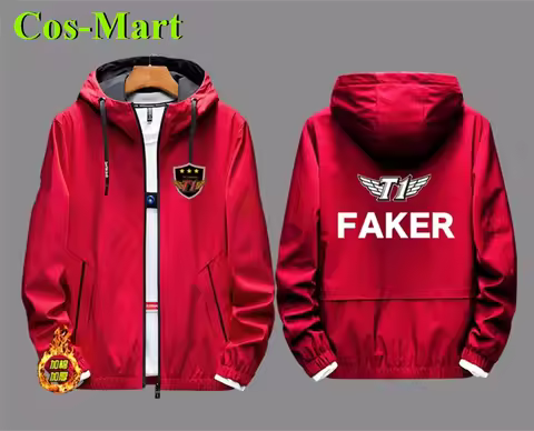 Cos-Mart Game LOL World Champion Team SKT T1 Coat Players Uniform Baseball Jacket Faker Men's Top Ne