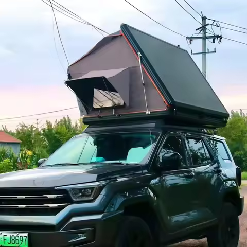 New Arrival 3 Person Triangle Outdoor Camping Truck Hard Shell Roof Tent Car Roof Top Tent for SUV C