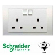 Schneider 2 Gang 13A Switch Socket Outlet