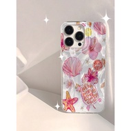 Pink Seashell Starfish Pattern Shell Compati For Redmi K40 K70 12 12S 12R 12C 13R 13 10C X3 A3 A3X C