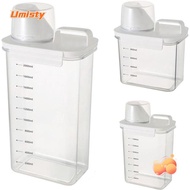 UMISTY Detergent Dispenser, Airtight with Lids Washing Powder Dispenser, Multi-Purpose Plastic Transparent Laundry Detergent Storage Box Laundry Room Accessories