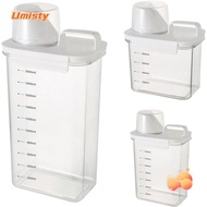 UMISTY Detergent Dispenser, Airtight with Lids Washing Powder Dispenser, Multi-Purpose Plastic Trans