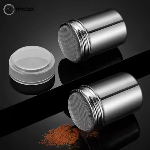 Stainless Steel Cocoa Flour Coffee Sifter Flour Sugar Icing Mesh Sifter Powder Spreading Tank for Fa