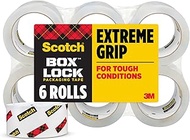 Scotch Box Lock Packaging Tape, 6 Rolls, 1.88 in x 54.6 yd, Extreme Grip Packing, Shipping and Maili