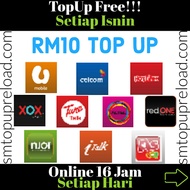 rm10 topup reload prepaid umobile maxis celcom xox tunetalk altel redone smartpas njoi italk kartuas