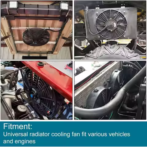 A02K-Universal 7 Inches 12V 80W 2100RPM Car Air Conditioning Electronic Radiator Cooling Fan Blade E