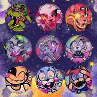 Horror F-Fnaf SquareS 75x75 25x25 Mm Cartoon Round Brooches On Backpack Shirt Accessories Jewelry Ba