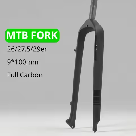 MTB Full Carbon Fiber Fork Straight Tapared Tube 26 /27.5/29 Inch Bicycle Fork MTB Fork 9*100mm Quic