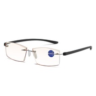 JN IMPRESSION New Fashionable Rimless TR Anti-blue Presbyopia Glasses Comfortable Single Focus Plus 