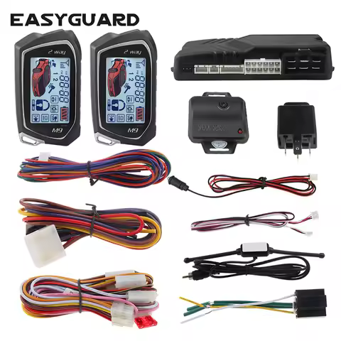 EASYGUARD auto Start stop 2 Way Car Alarm System big LCD Pager Display Turbo Timer Mode shock/vibrat