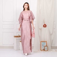 Dress Jennaira Longdress Brukat Wanita Bodycon Dress Brukat Ruffle Dress Brukat Silk Velvet Premium
